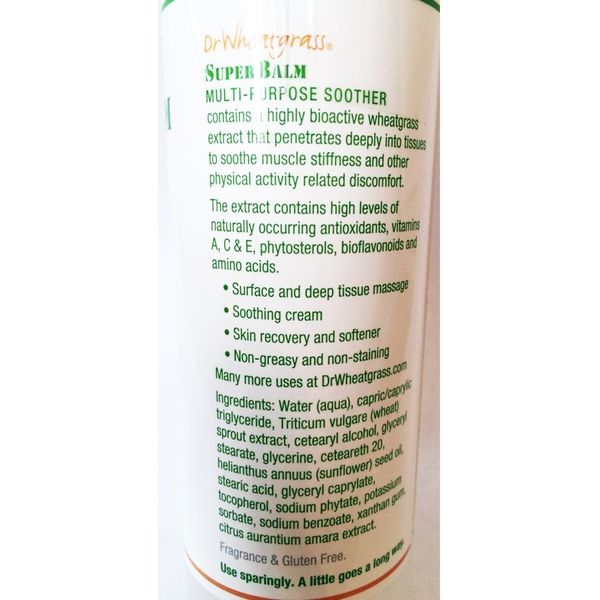 (Pack of 3) Dr Wheatgrass Superbalm 160ml - Antioxidant Rich, Multi-Purpose Soothing Cream for Stiff Muscle, Soft Tissue Injury, Fissure, Anti-Aging, Surface and Deep Tissue Massage