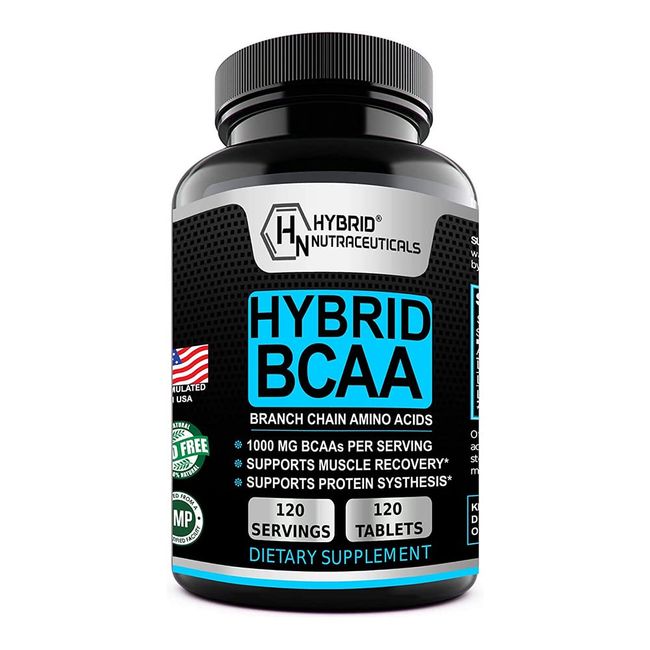 Hybrid BCAA 1000mg – BCAAs Amino Acids Supplements - 2:1:1 L-Leucine, L-Isoleucine and L-Valine – Non-GMO, Vegan - 120 Servings