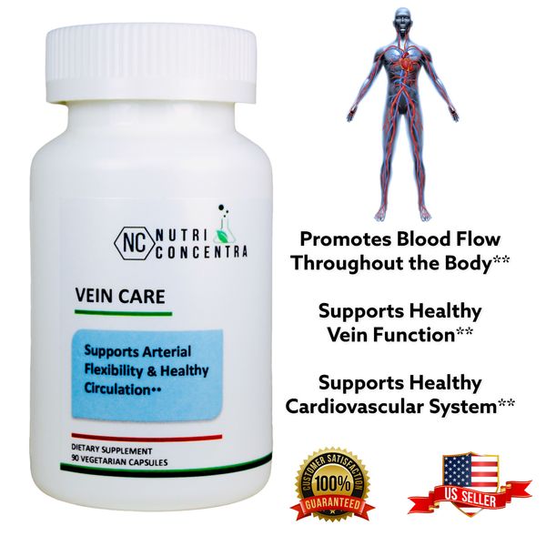 Improve Vein Elasticity, Enhance Vein Function, Vein Cleanser,  90 capsule.