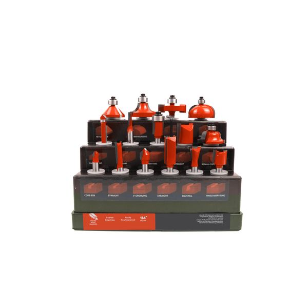 15 Piece Router Bit Set 40115, Woodworking, Carbide Tips