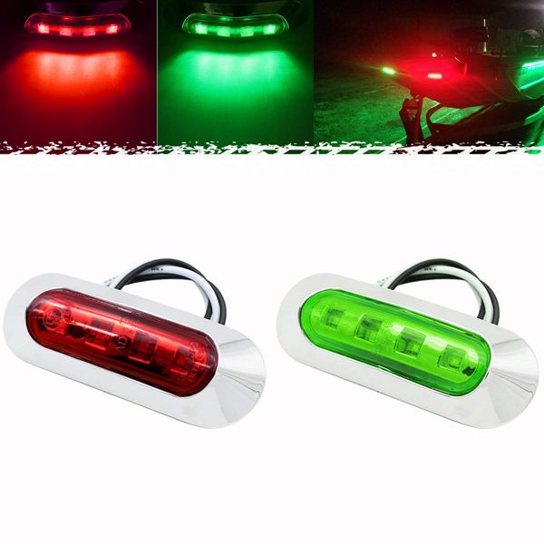 PSEQT LED Boat Navigation Lights Bow Stern Red Green Marine Strip Light Waterproof for Yacht Kayak Fishing Pontoon Sailboat Bass Boat Vessel DC 12V-24V