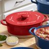 Let's Make Memories Personalized Oval Stoneware Casserole Dish - Any Message - Red