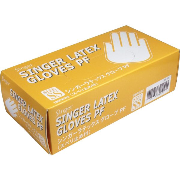 Singer Latex Gloves Powder Free, suberi Stop with SS size 100 Piece