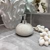 pf+a Speckled Stone Soap Dispenser, Round Shape, Grey with Chrome Pump (Soap Dispenser)