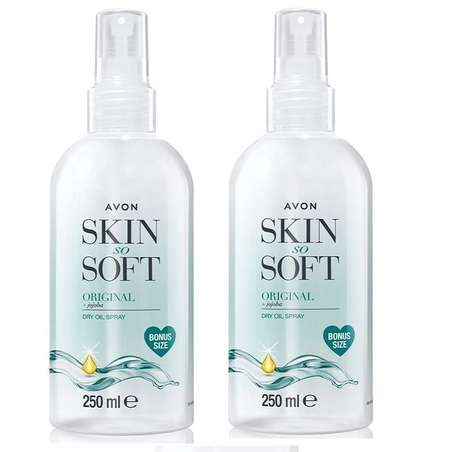 Avon Skin So Soft Original Dry Oil Spray BONUS Size Bottle 250 ml - Pack of 2