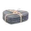 Red Hamper SL002 Drinks Heart-Shaped Slate Coaster Set 4, Wicker