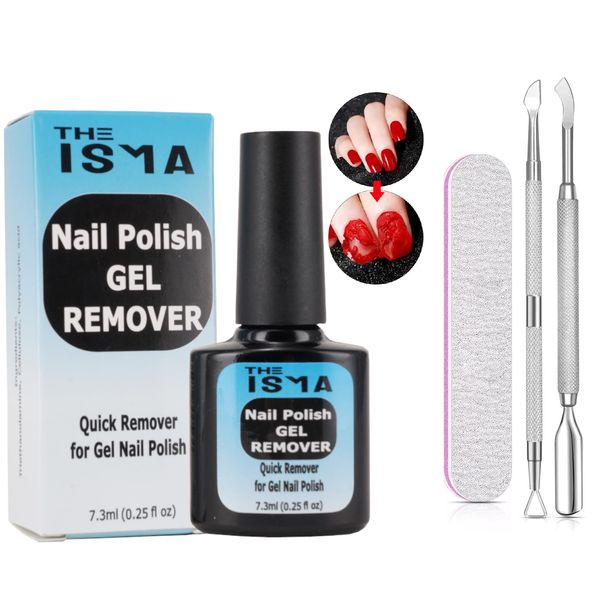 The ISMA Gel Nail Polish Remover, Gel Polish Remover, Gel Remover, Fast Gel Polish Remover, with Nail File, Nail Cuticle Pusher & Nail Polish Scraper, Easily & Quickly Removes Soak-Off Gel Polish