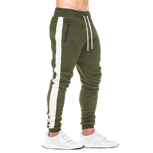 JustSun Jogginghose Herren Baumwolle Trainingshose Männer Sporthose Herren Lang Joggers Jogging-Hose Herren Sweathose Hosen Fitness Trackpants Sweatpants Herren Grün L