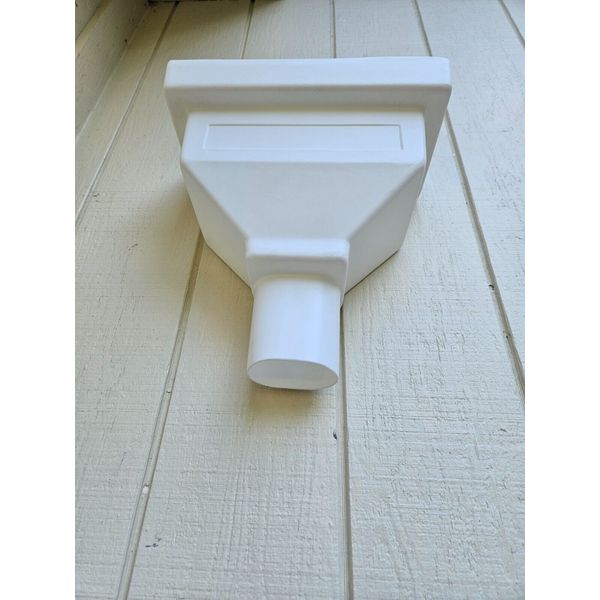 Conductor Head Scupper Box  One Piece Molded Plastic  Hybrid  3"x4" or 4" drain