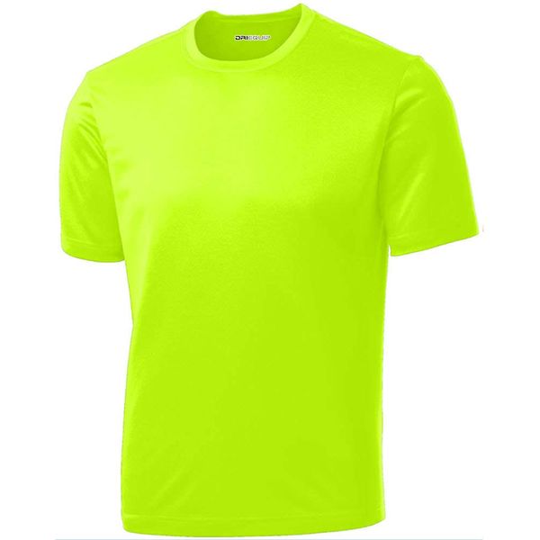 DRI-Equip Short Sleeve Moisture Wicking Running Shirt-M-Neonyellow