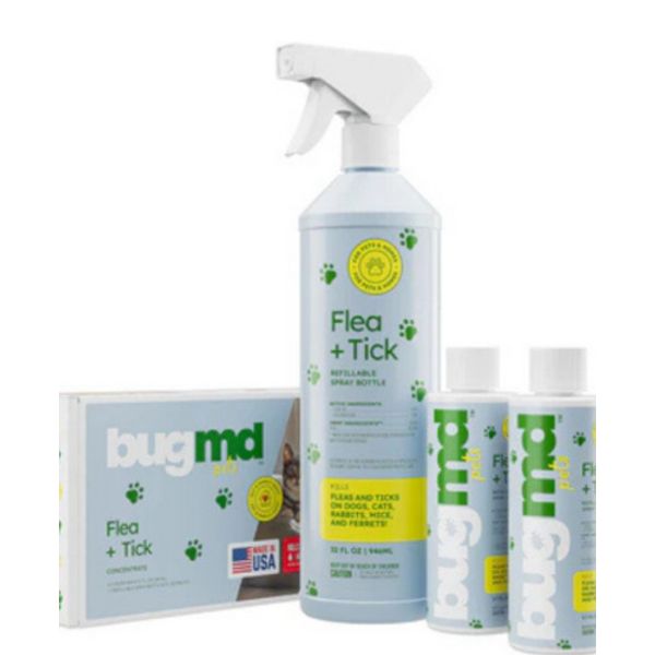 BugMD Flea and Tick Spray 3.7Oz for Home Bed Bug Full Pack (Boxed) Free shipping