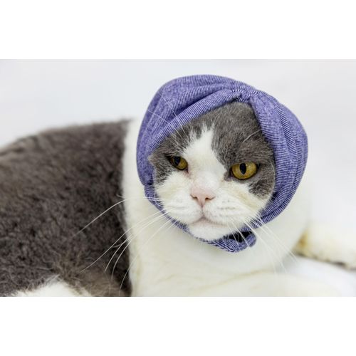 FDANDADE Cat Ear Wrap,Cat Snood Anxiety Relief – Noise Canceling for Fireworks, Thunderstorms Purple S
