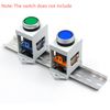 Push Button Switch DIN Rail Mounting Bracket Set for Potentimeter Emergency Stop Push Button Switch 2Pcs White (Switches and Rails Not Included)