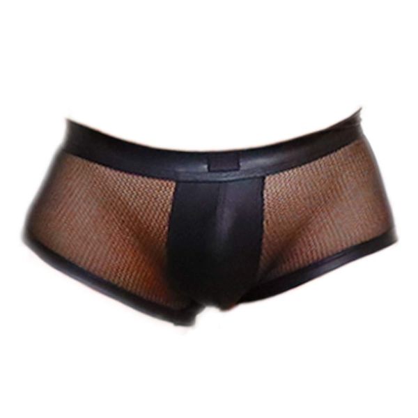 Macho GMPD GT-LINE Favolic Favolic Mesh Boxer Shorts, Faux Leather, See-through, Adult Underwear, Cosplay, Adults, Training, Preketsu - Casual black (black 19-3911tcx)