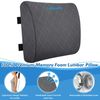 Lumbar Support Pillow for Chair Car Adjustable Straps Memory Foam Grey