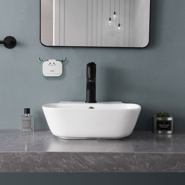 White Wall Mount Sink Porcelain Ceramic Bathroom Vessel Sink Above Counter Sink