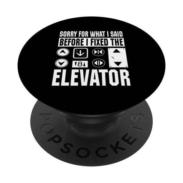 Funny Elevator Mechanic Humor For Lift Installer Maintenance PopSockets Swappable PopGrip