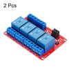 sourcing map 2 Pcs DC 5V 4 Channel Relay Module Switch Board Shield 10A High or Low Level Trigger for Electronics Industrial Home Automation