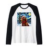 Cocker Spaniel Starry Night Christmas Van Gogh Dog Santa Hat Raglan, black, S