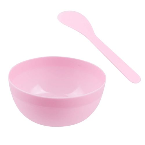Milisten 10pcs Pink Mixing Bowls with Spoons: Plastic Making Tools Diy Crystal Mud Supplies for Glue Female mask Mixing