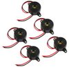 Electronic Buzzer Alarm 5pcs DC 3-24V Circular 75-85dB Continuous Sound 2 Cable Black