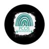 PCOS Awareness Bleached Rainbow Teal Ribbon Support Men PopSockets Swappable PopGrip