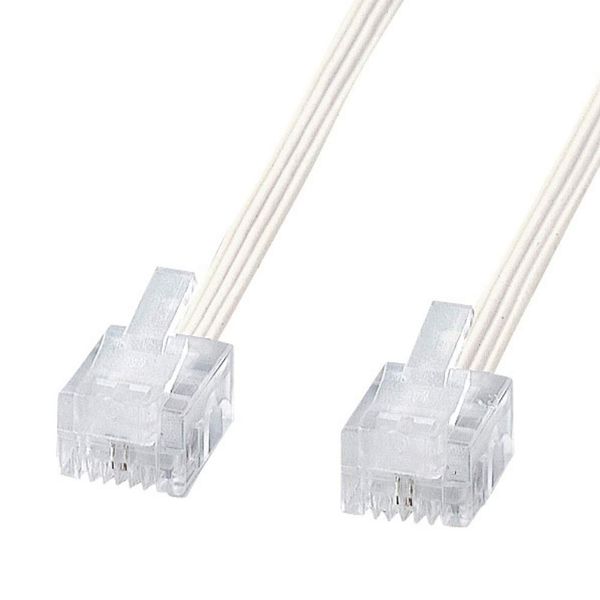 Sanwa Supply Soft Slim Cable (White) 3.3 ft (1 m) TEL-S2-1N2