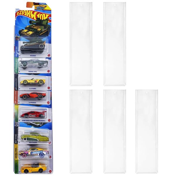 5 Pack Display Case Compatible with Hot-Wheels Match-Box Packaged Cars, Wall Display Case for Packaged Cars, Toy Car Storage Case Organizer Display Shelf Rack