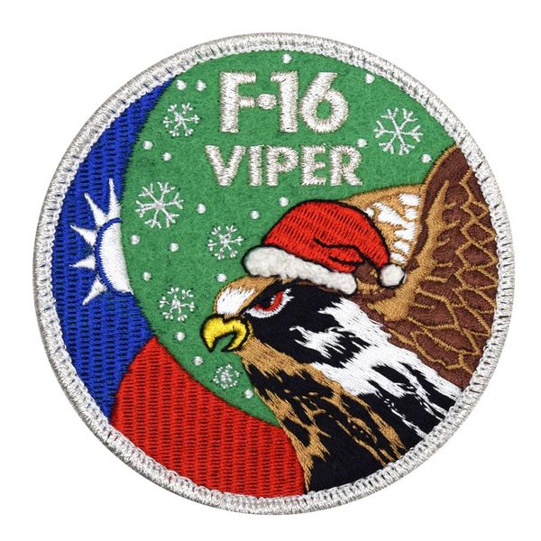 Christmas Limited Patch R.O.C F-16 Embroidered Double Sided Velcro Patch Goods Item