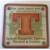 Personalised Cuppa Coasters initial T male