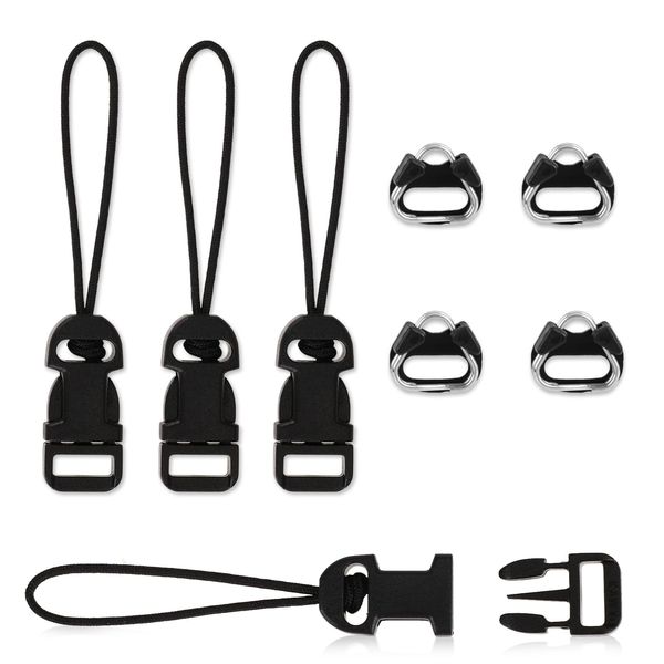 Mozeat Lens Camera Quick Release Strap, 4 Pcs Black Adjustable Camera Strap Quick Release Clips Connector Buckle Quick Release Connect Adapter to Camera Neck Strap