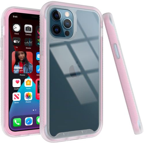Puxicu Acrylic 2 in 1 for iPhone 13 Pro Max Case，Anti-Yellowing, Military-Grade Protection, Drop Shockproof Slim Phone Cover for iPhone 13 Pro Max 6.7", Pink