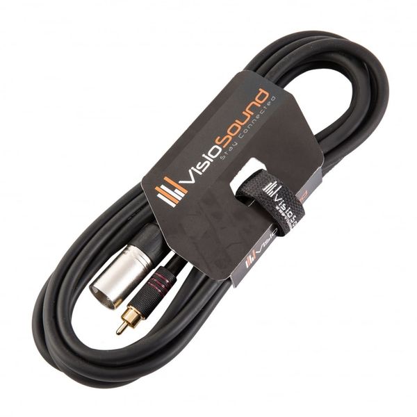 Male XLR to Single RCA Gold Phono Plug Audio Lead/Signal/Patch Cable 3m
