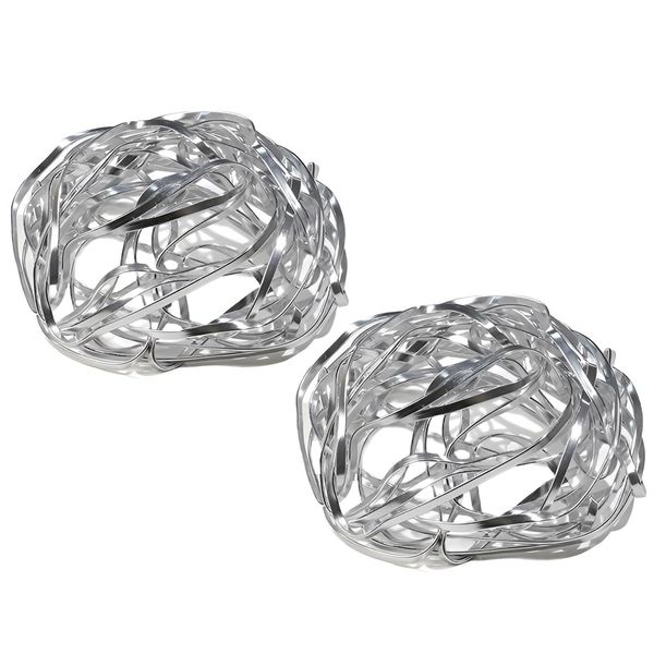 ZERONOWA Flower Arrangement Tool Bird's Nest Crane Nest Flower Clasp Transformable Kenzan Flower Arrangement (Silver/2 Pieces)