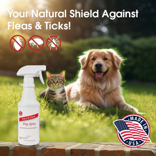 Paws and Claws Pet Spray - Natural Flea and Tick Repellent with Cedar Oil - Effective and Safe Pest Control for Dogs and Cats, Helps Repels Fleas, Ticks, and Mites, Pet Friendly and Easy to Use