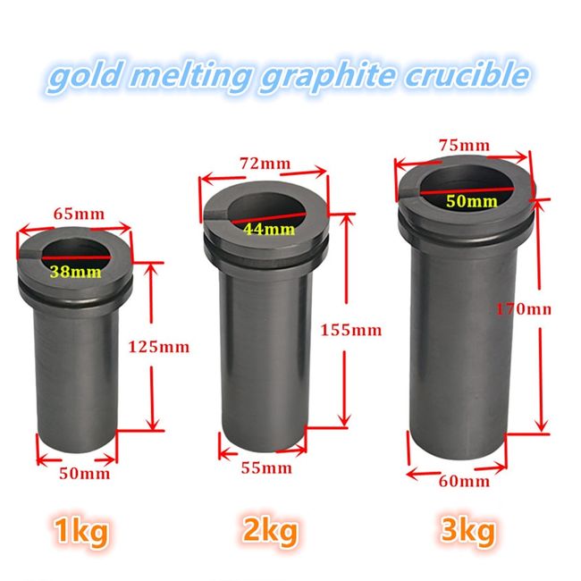 1/2/3KG High Purity Graphite Crucible Melting Metal Gold Silver