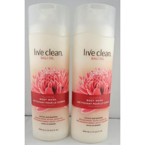 Live Clean Bali Oil Nourishing Body Wash 17oz  Natural Plant Derived ( 2pcs )