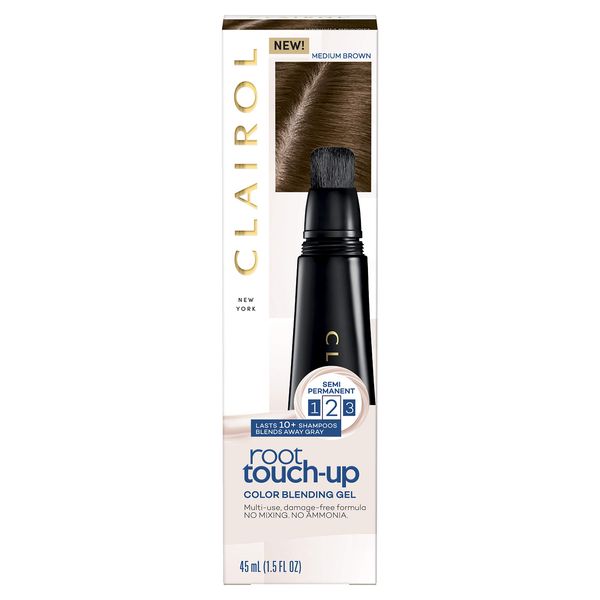 Clairol Root Touch-Up Semi-Permanent Hair Color Blending Gel, 5 Medium Brown Hair Color, 2 Count