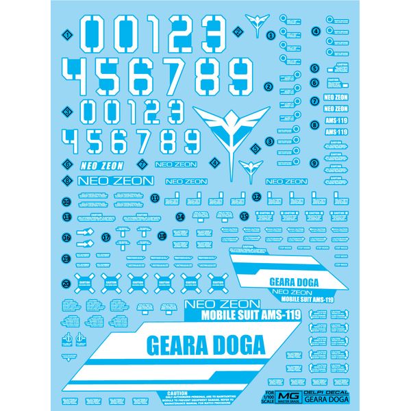 Delpi Water Decal For MG Geara Doga - US
