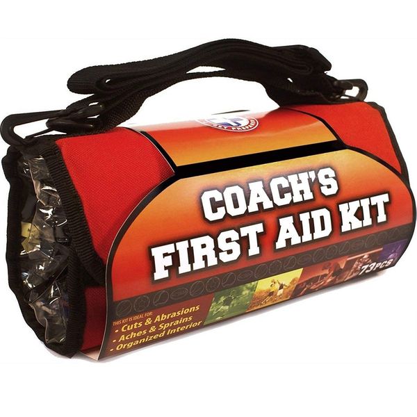 Be Smart Get Prepared 73-Piece Coach’s and Team Sports First Aid Kit in Roll up Bag: Clean, Treat, Protect Cuts, Scrapes. Home, Office, Car, School, Travel, Hunting, Outdoor, Camping, FSA HSA