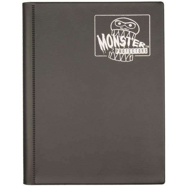 Monster 4 Pocket Trading Card Album- 20 Side Loading, Theft Deterrent, Padded Pages for Extra Protection- Deluxe Binder Holds 160 Yugioh, MTG, Magic The Gathering, Pokémon & Sport Cards- Matte Black