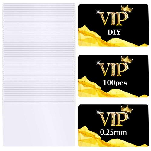 100PCS Sublimation Metal Business Cards 3.4 x 2.1 x 0.01 Inch Blank Sublimation Metal Name Card for Color UV Print (0.25mm)