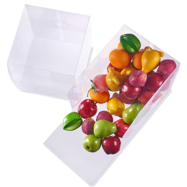 Wholesale BENECREAT 10PCS Clear Wedding Favour Boxes 6x6x6 Square PVC  Transparent Gift Boxes for Candy Chocolate Valentine 