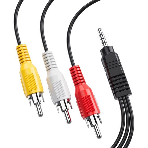 SNLLMZI Av Cable,Camcorder Av Cable, 3.5mm to RCA Camcorder Handycam AV Audio Video Output Cable for TV,Camcorder,Smartphones,MP3, Tablets,Speakers,Home Theater - 5ft