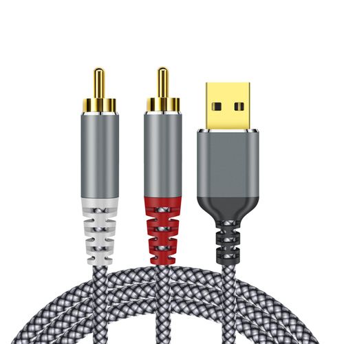 ZARSSON Compatible with USB to RCA Audio Cable,16FT USB to 2RCA Male Stereo Y Splitter Adapter for USB A Laptop, Linux, Windows, Desktops, PS4 and Amplifiers, Home Theater, Speaker