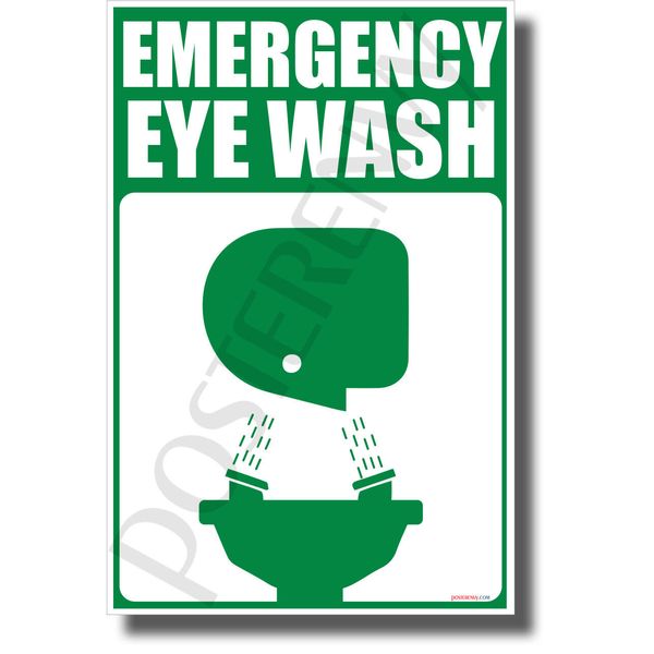 Emergency Eye Wash - NEW Laboratory or Classroom Science Poster (ms338)