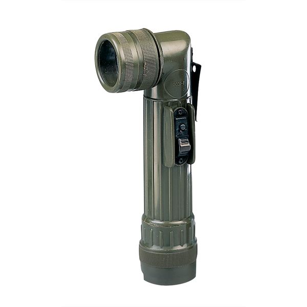 Olive Drab Military GI Style C-Cell Anglehead Flashlight