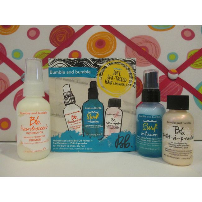 BUMBLE AND BUMBLE ~ SOFT SEA TOSSED HAIR ANYWHERE 3 PC SET ~ BOXED / READ DETAIL