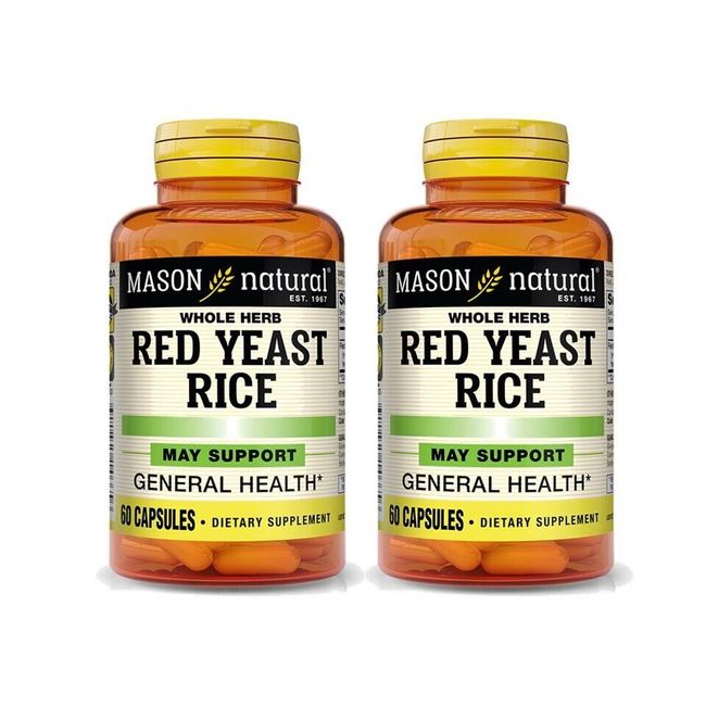 RED YEAST RICE 1200 mg / 2 CAP lower cholesterol 600mg cap 2 X 60 = 120 capsules