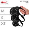 flexi New Classic Retractable Lead Cord, Black, Small, 5m (16ft)
